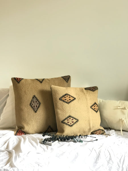 Modern home decor. Kilim pillow case, bohemian cushion cover. Ethnic embroidery, minimal style. 