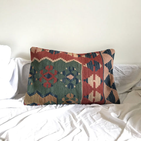 Bohemian pillow case, fun modern design. Geometric art. Vintage Turkish Kilim. Ethnic, Aztec.