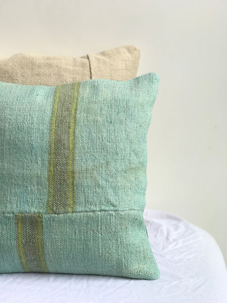 pillow cushion case. Resort chic minimal stripes, coastal blue. Mediterranean vacation vibes, resort holiday interior deco. 