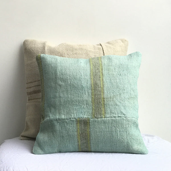 pillow cushion case. Resort chic minimal stripes, coastal blue. Mediterranean vacation vibes, resort holiday interior deco. 