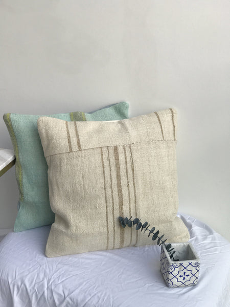 Stripes, minimal chic, kilim pillow case for modern chic interior deco. Neutral colours, stylish. Handmade.