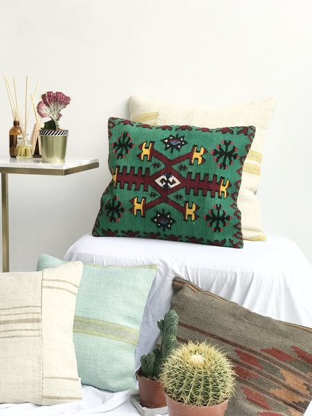 Bohemian pillow case, geometric shapes. Unique design, high quality. Vintage Turkish Kilim. Ethnic, Aztec.