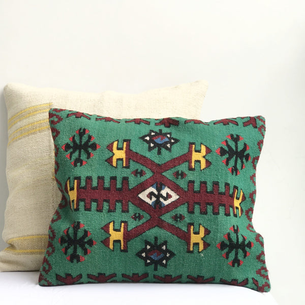 Bohemian pillow case, fun modern design. Geometric art. Vintage Turkish Kilim. Ethnic, Aztec.
